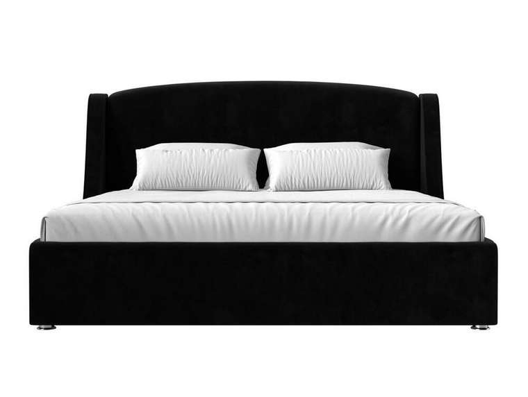 Кровать Лотос 200х200 черного цвета без подъемного механизма