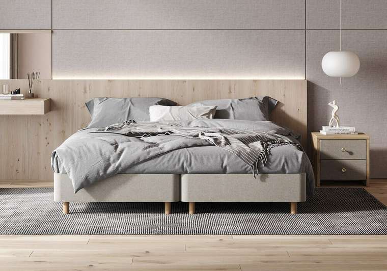 Кровать Tatami 80х200 светло-серого цвета