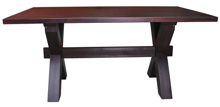 Обеденный стол из массива сосны Акадия в цвете темный орех