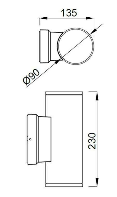 Архитектурная подсветка IP65 светодиодная Oasis Light TUBE LED W2161-2-3K Bl
