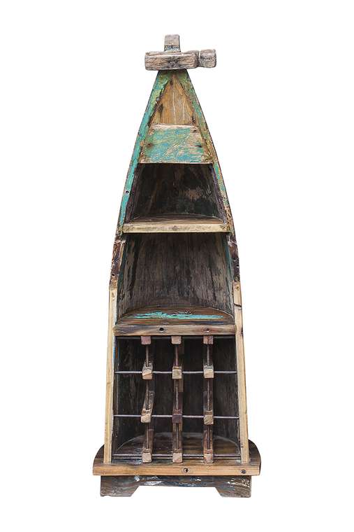 Винный шкаф малый Кусто из старой рыбацкой лодки