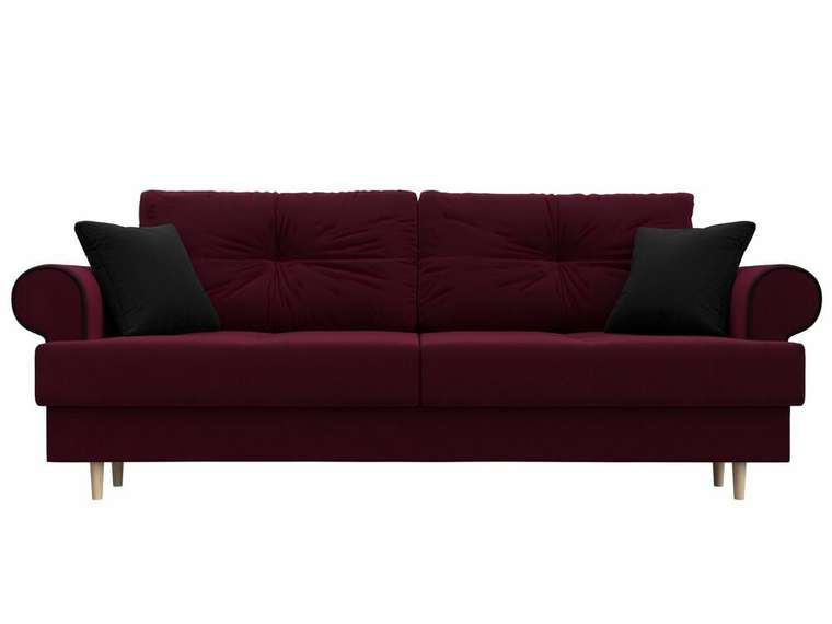 Прямой диван-кровать Сплин бордового цвета