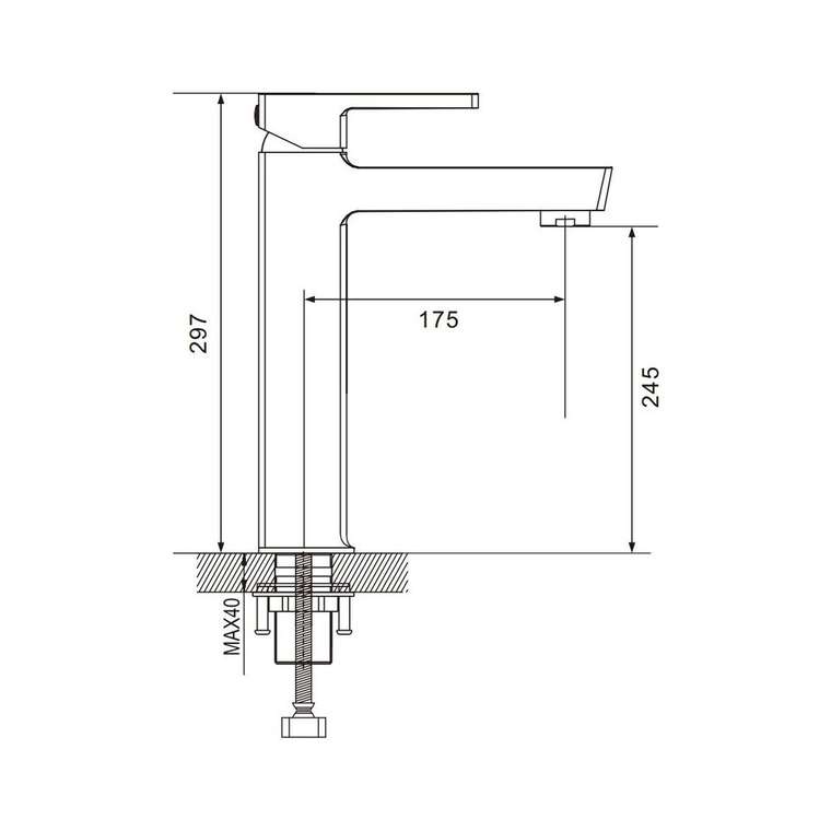 Смеситель для раковины высокий Rose R18 R1811-1, хром