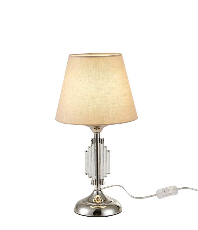 Настольная лампа Ane цвета никель с бежевым абажуром
