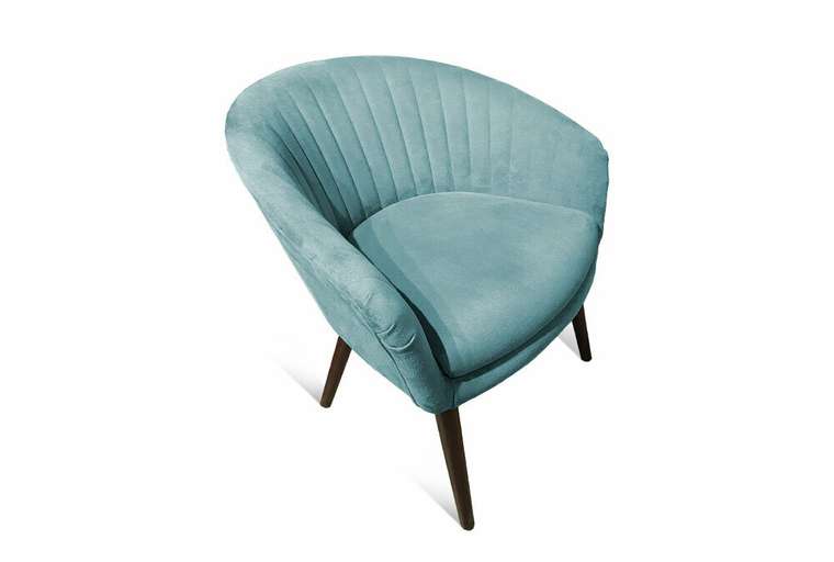 Кресло Тиана бирюзового цвета с ножками цвета венге