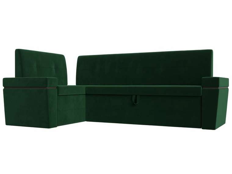 Угловой диван-кровать Деметра зеленого цвета левый угол