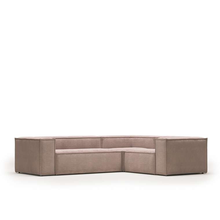 Угловой диван Blok 290х230 розового цвета