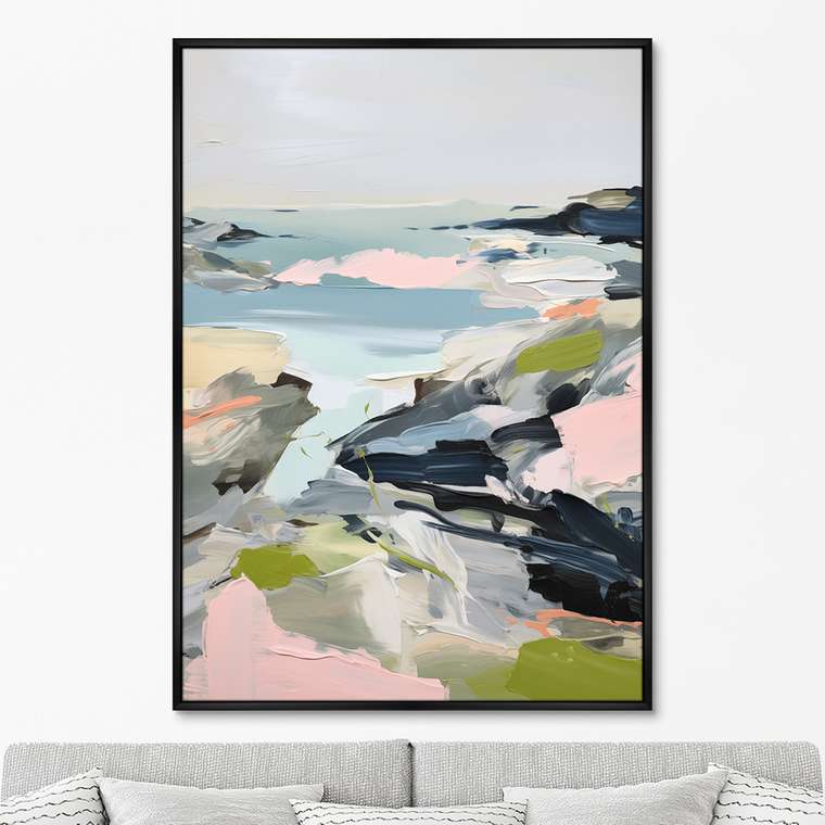 Репродукция картины Landscape collection, Sea bay in autumn, No 2, 2024г.