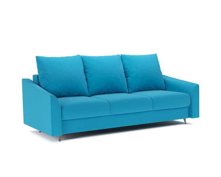 Прямой диван-кровать Уэльс светло-синего цвета