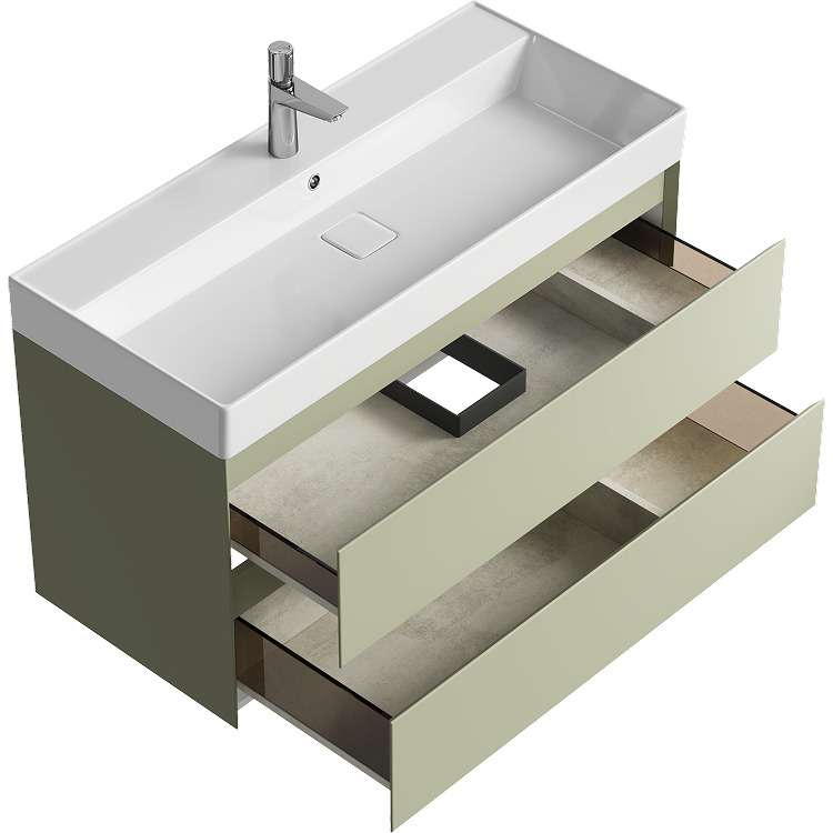 Подвесная тумба с раковиной Geometria 100 светло-зеленого цвета