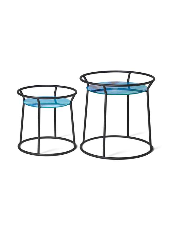 Набор из двух кофейных столиков Nimb черно-голубого цвета