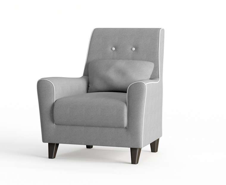 Кресло Мерлин в обивке из велюра светло-серого цвета