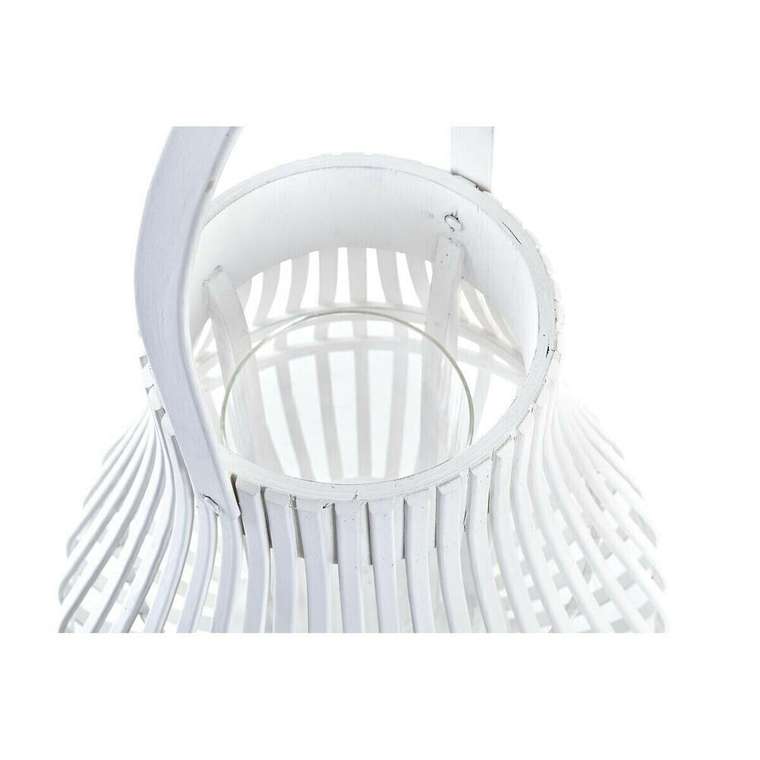Фонарь DKD Home Decor Белый Разноцветный Металл Бамбук Стеклянный город 30 x 40 cm 29 x 29 x 34 cm