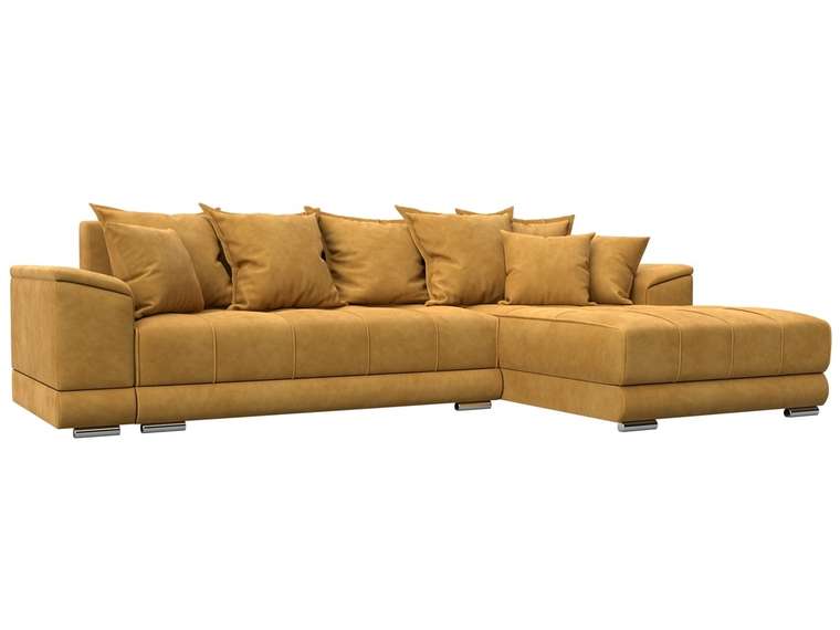 Угловой диван-кровать НордСтар желтого цвета правый