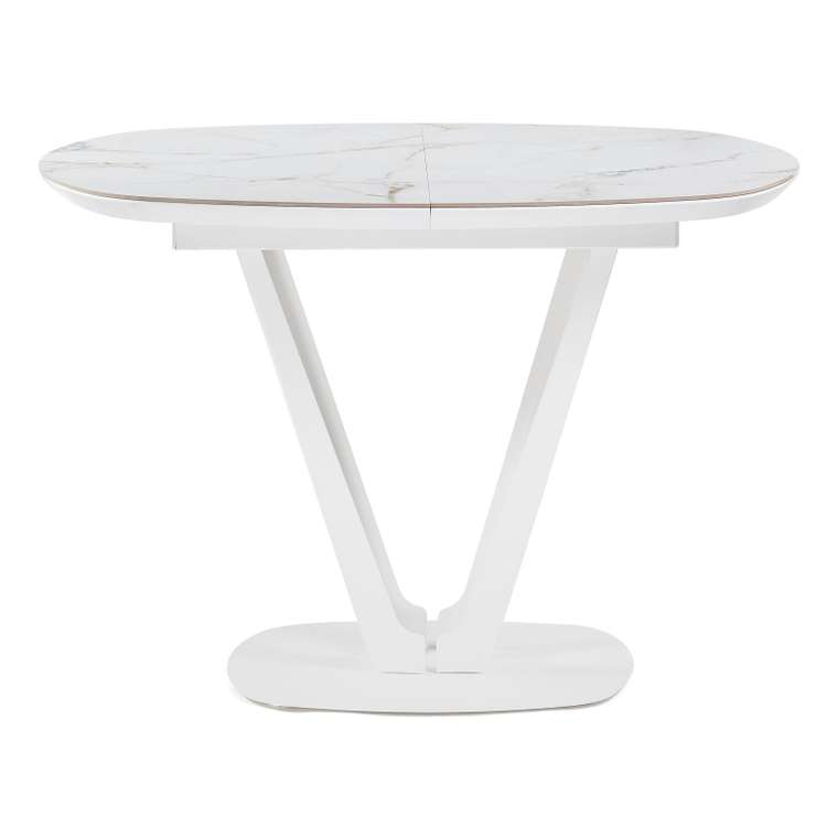 Раздвижной обеденный стол Азраун белого цвета