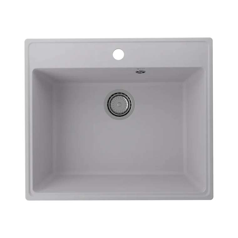 Кухонная мойка квадратная Ulgran Quartz Forte 580-04 платинового цвета