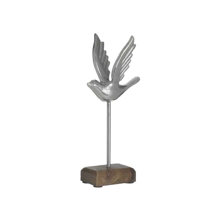 Декор настольный Птичка коричнево-серебряного цвета