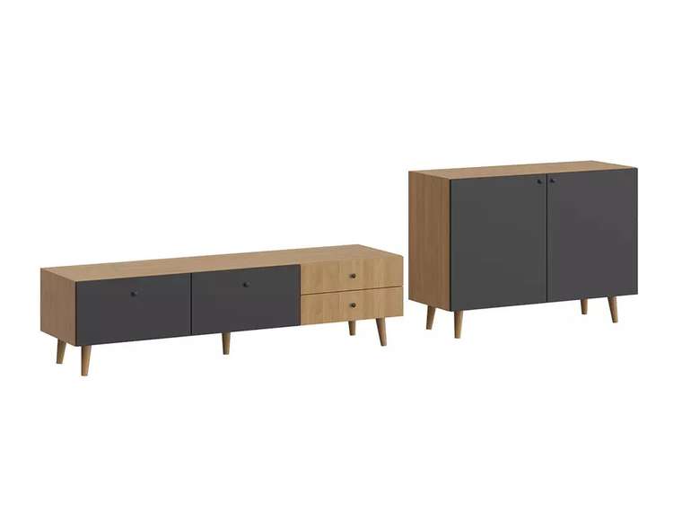 Комплект мебели для гостиной Frida 1 черно-бежевого цвета
