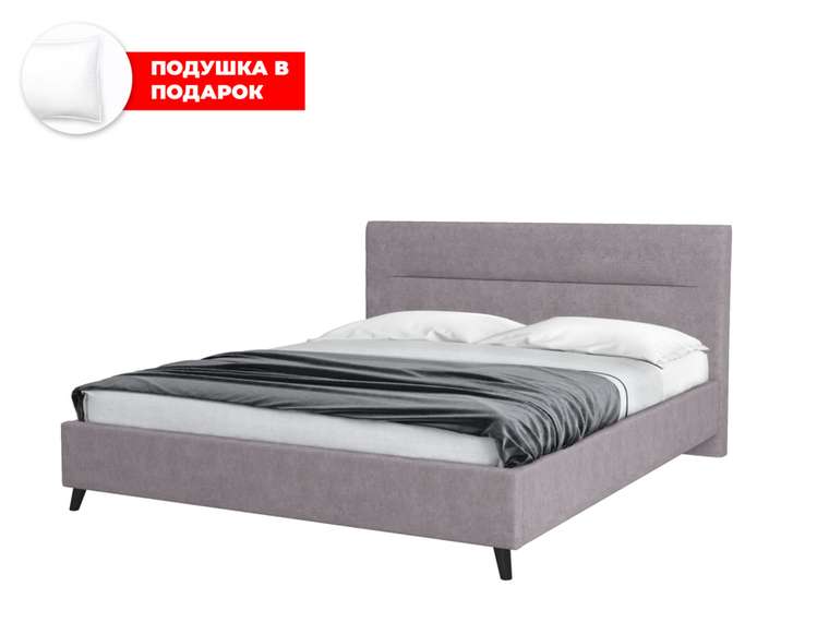Кровать Briva 180х200 в обивке из велюра серого цвета с подъемным механизмом
