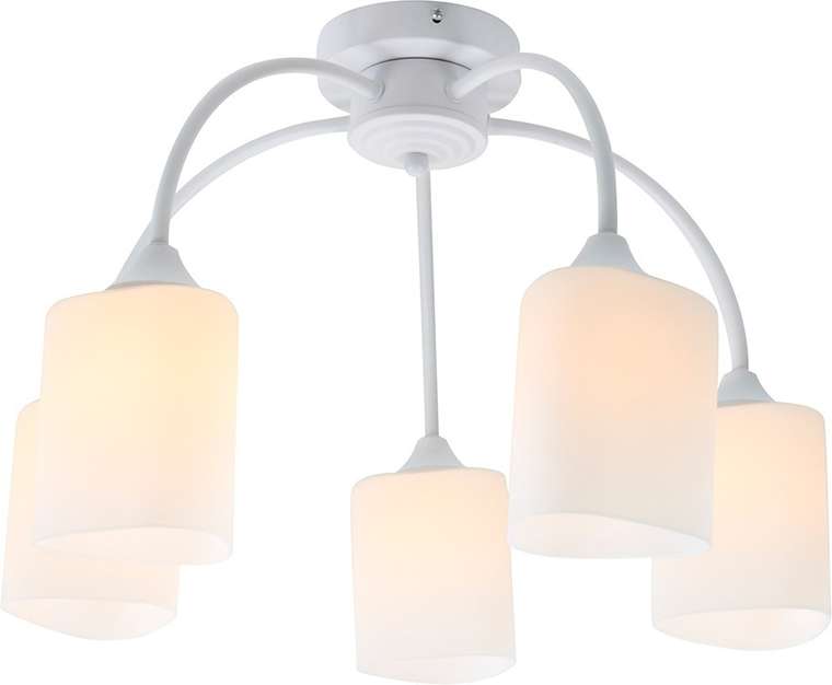 Потолочная люстра Escada Ipomea 2102/5P 5x60Вт E27, металл/стекло, белый, матовый плафон