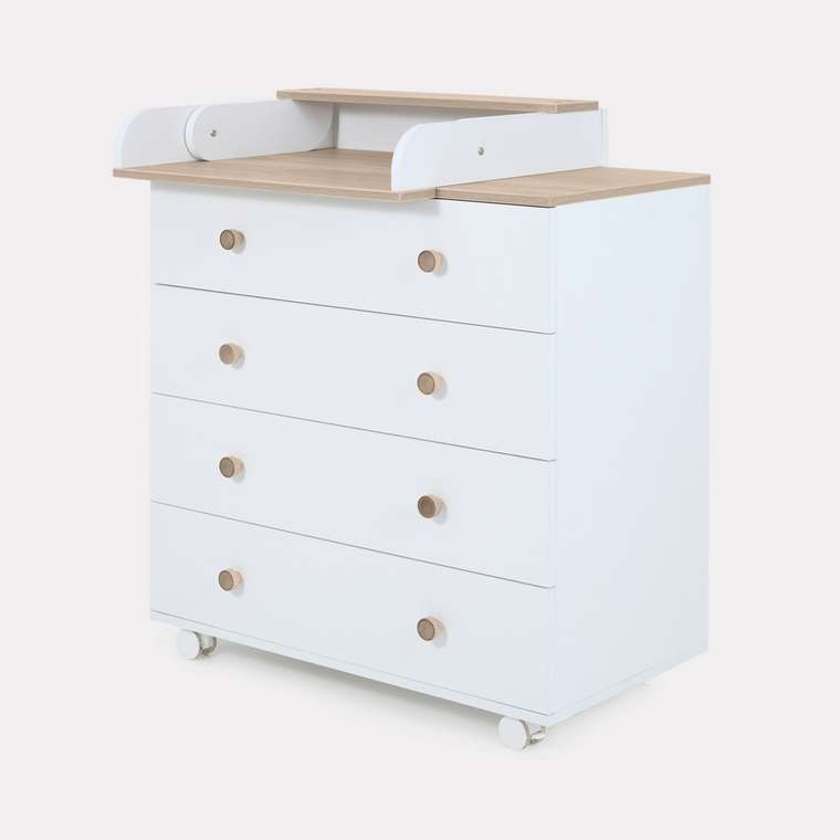 Пеленальный комод Elsa Pro белого цвета с органайзером