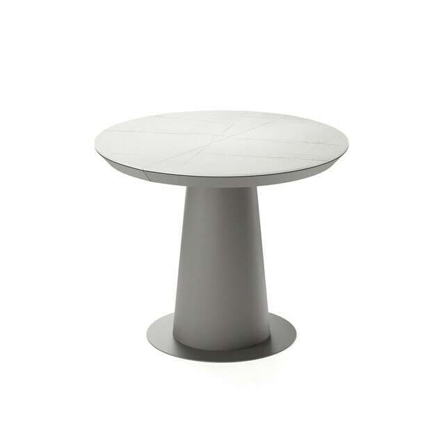 Раздвижной обеденный стол Зир S бело-серого цвета