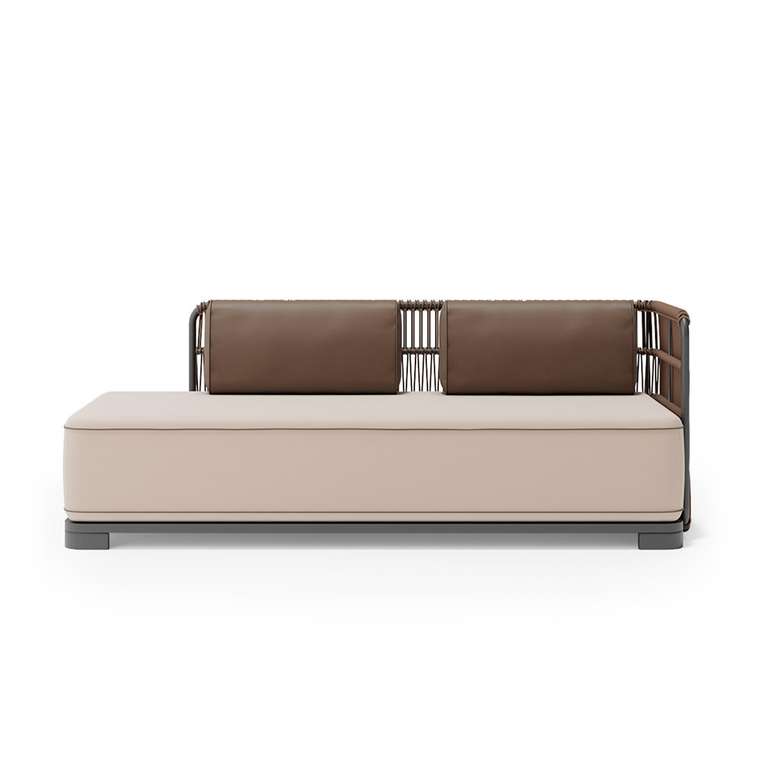 Модульная софа Фиджи цвет бежевый-кофе правая