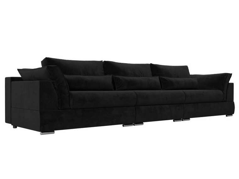 Прямой диван-кровать Пекин Long черного цвета