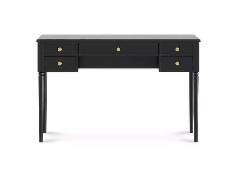Туалетный столик Blues черного цвета с золотыми ручками
