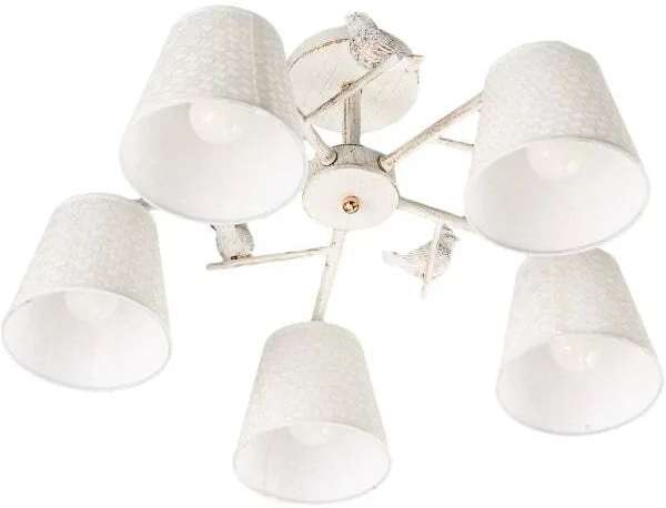 Потолочная люстра на штанге птички E27*60W White/Gold Escada 697/5P