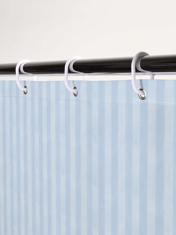 Штора для ванной комнаты Stripe 180х180 голубого цвета