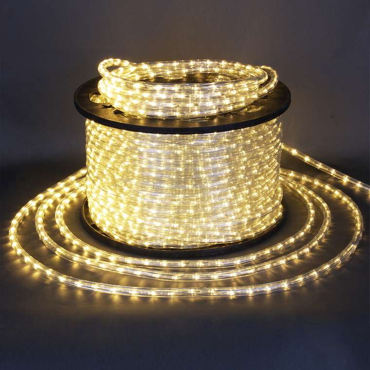 13-2W-100M-220V-LED-U WW/W FLASH дюралайт круглый