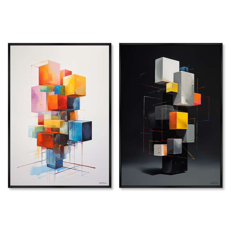 Набор из двух репродукций картин Disassembled colors, 2024г.