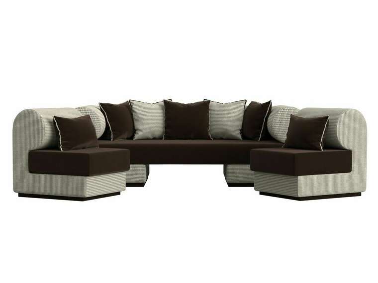 Набор мягкой мебели Кипр 3 серо-коричневого цвета