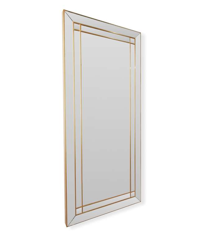 Настенное зеркало Selena 80x180 в раме золотого цвета 