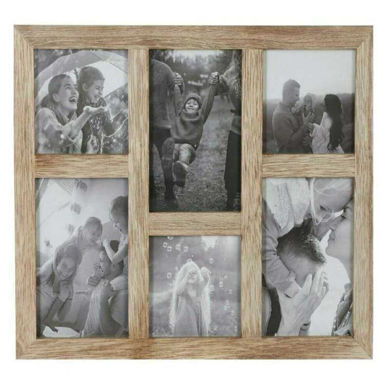 Фоторамка 35 x 1,2 x 29 cm Стеклянный Натуральный гора Деревянный MDF