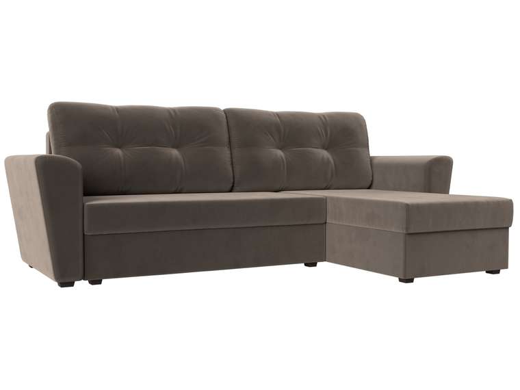 Угловой диван-кровать Амстердам лайт коричневого цвета левый угол