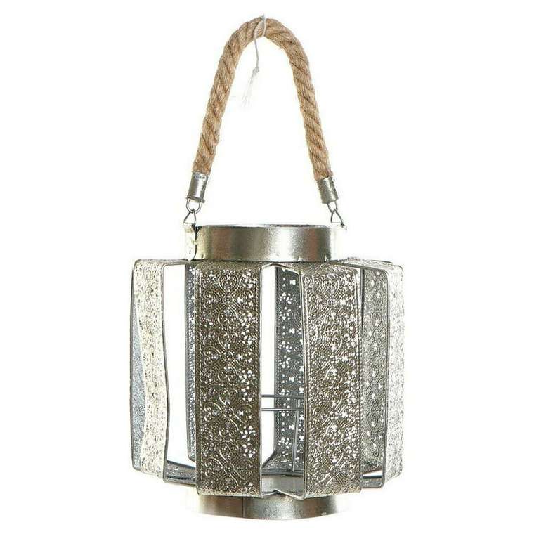 Канделябр DKD Home Decor 21 x 21 x 23 cm Серебристый Металл Веревка Араб