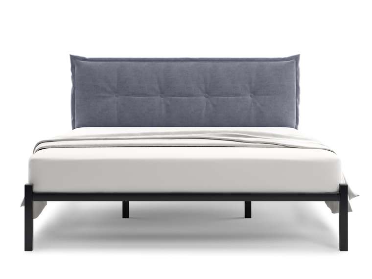 Кровать Лофт Cedrino 140х200 серого цвета без подъемного механизма
