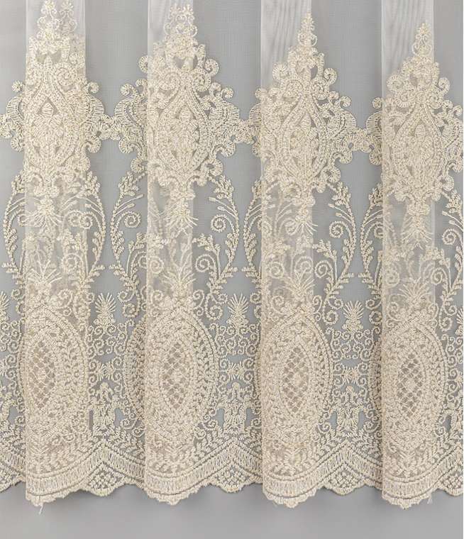 тюль Долорес 300х260 белый с золотом