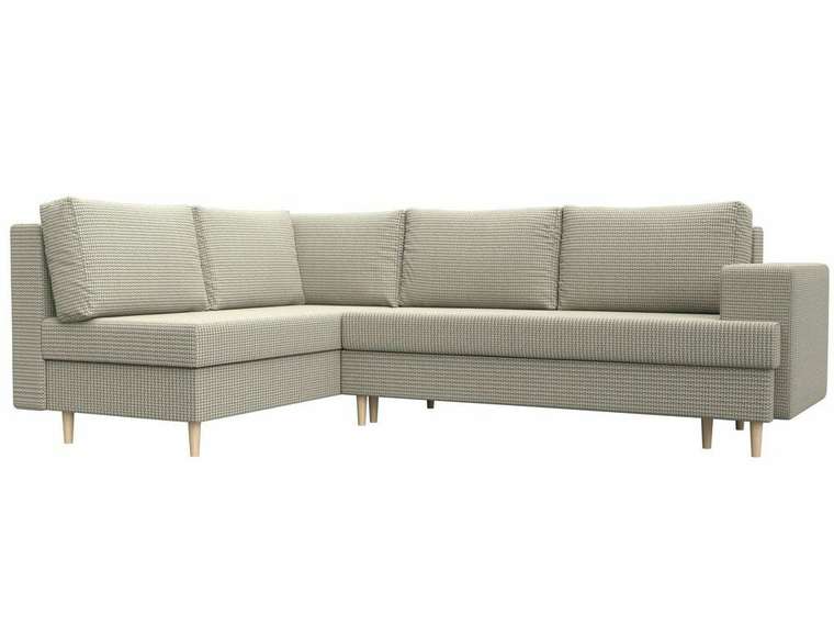 Угловой диван-кровать Сильвана серо-бежевого цвета левый угол