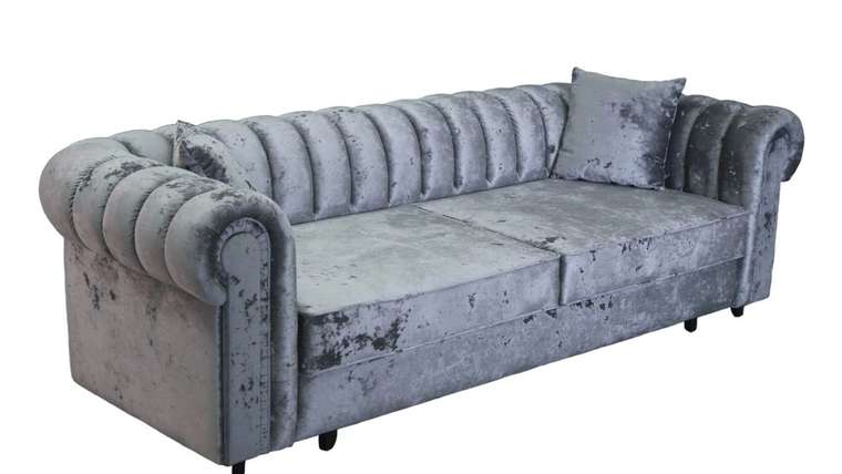 Прямой диван-кровать Поул серого цвета