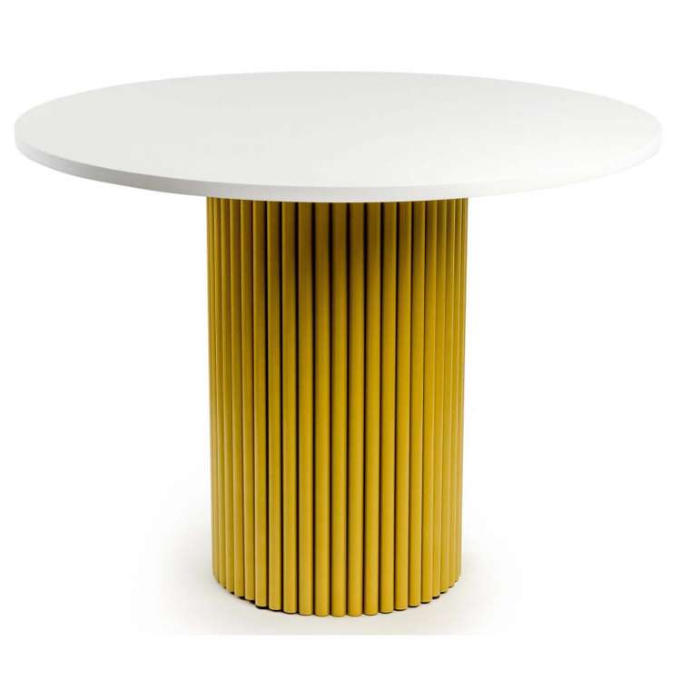 Обеденный стол Барел 110 белого цвета