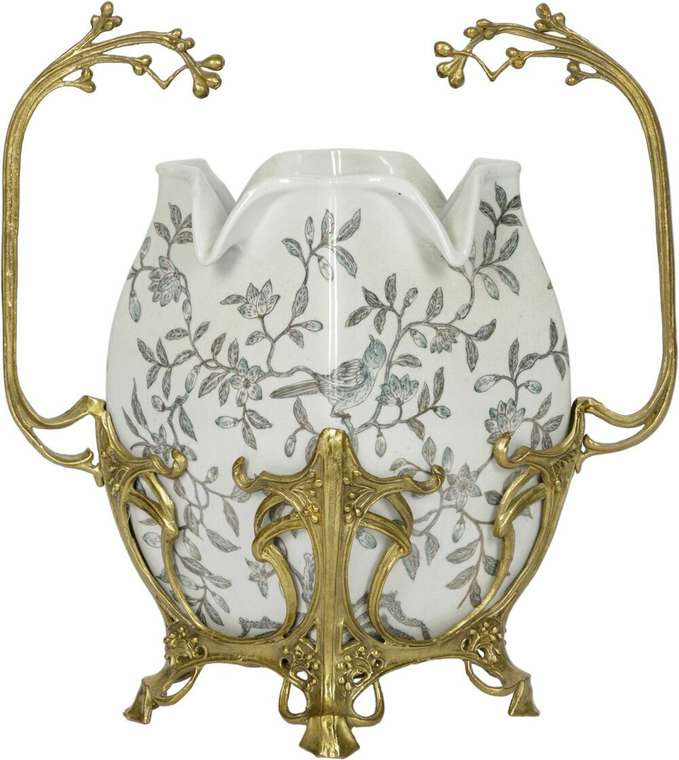 Ваза бело-золотого цвета