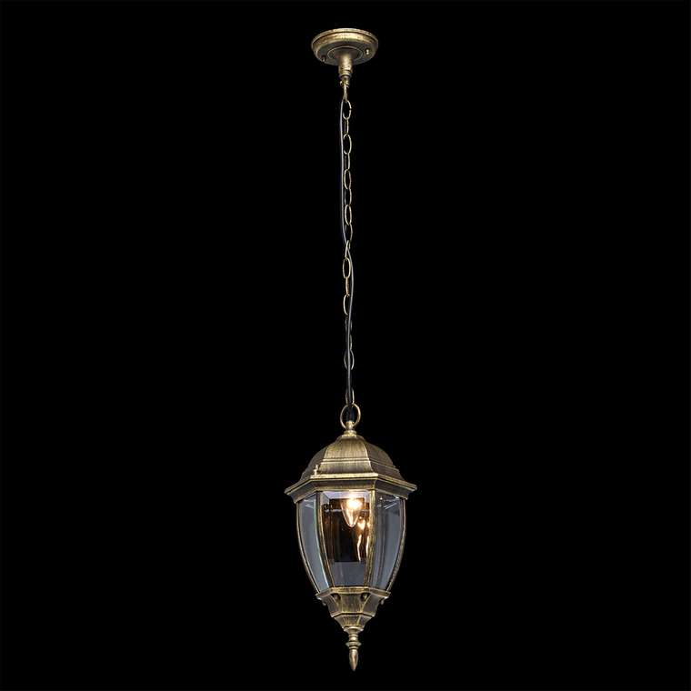 Уличный подвесной светильник Фабур цвета старинной позолоты