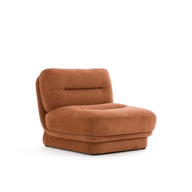 Кресло каминное модулируемое из велюра Jonas коричневого цвета