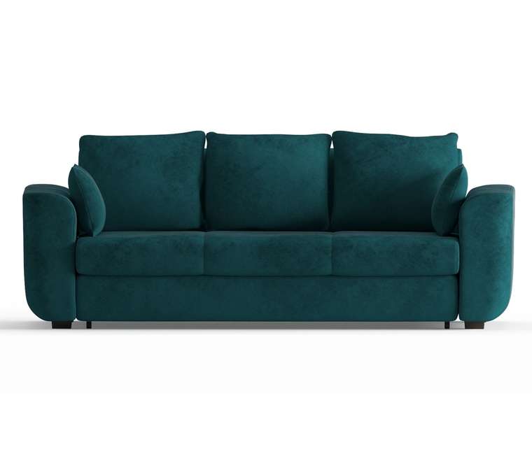 Диван-кровать Салтфорд в обивке из велюра темно-зеленого цвета