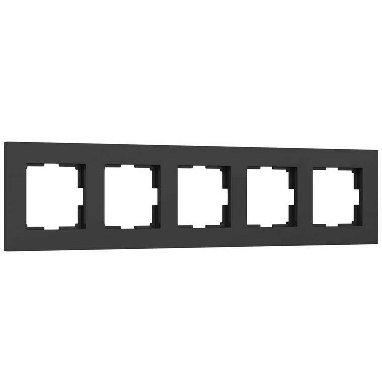 Рамка на 5 постов Slab (черный софт) W0052908 Slab черный софт