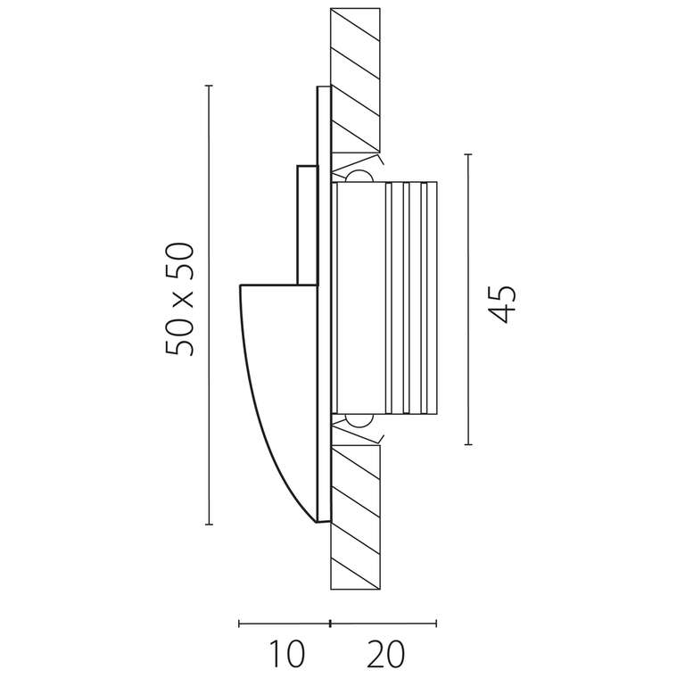 Светодиодный встраиваемый светильник Lumina 4000K из металла и акрила 