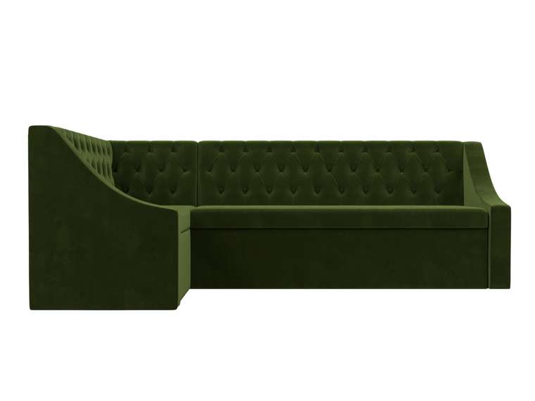 Угловой диван-кровать Мерлин зеленого цвета левый угол